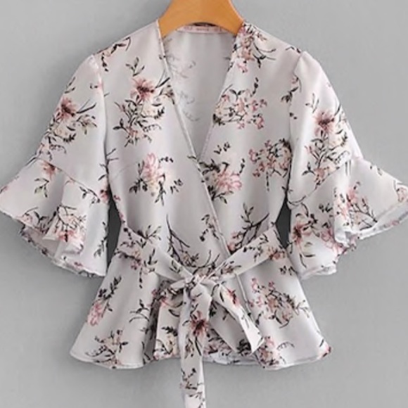 Zara Tops - Zara Floral Wrap Top